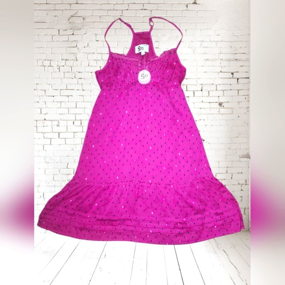 SO Women’s Juniors Medium Pink Polka Dot Sundress NWT $40 Retail